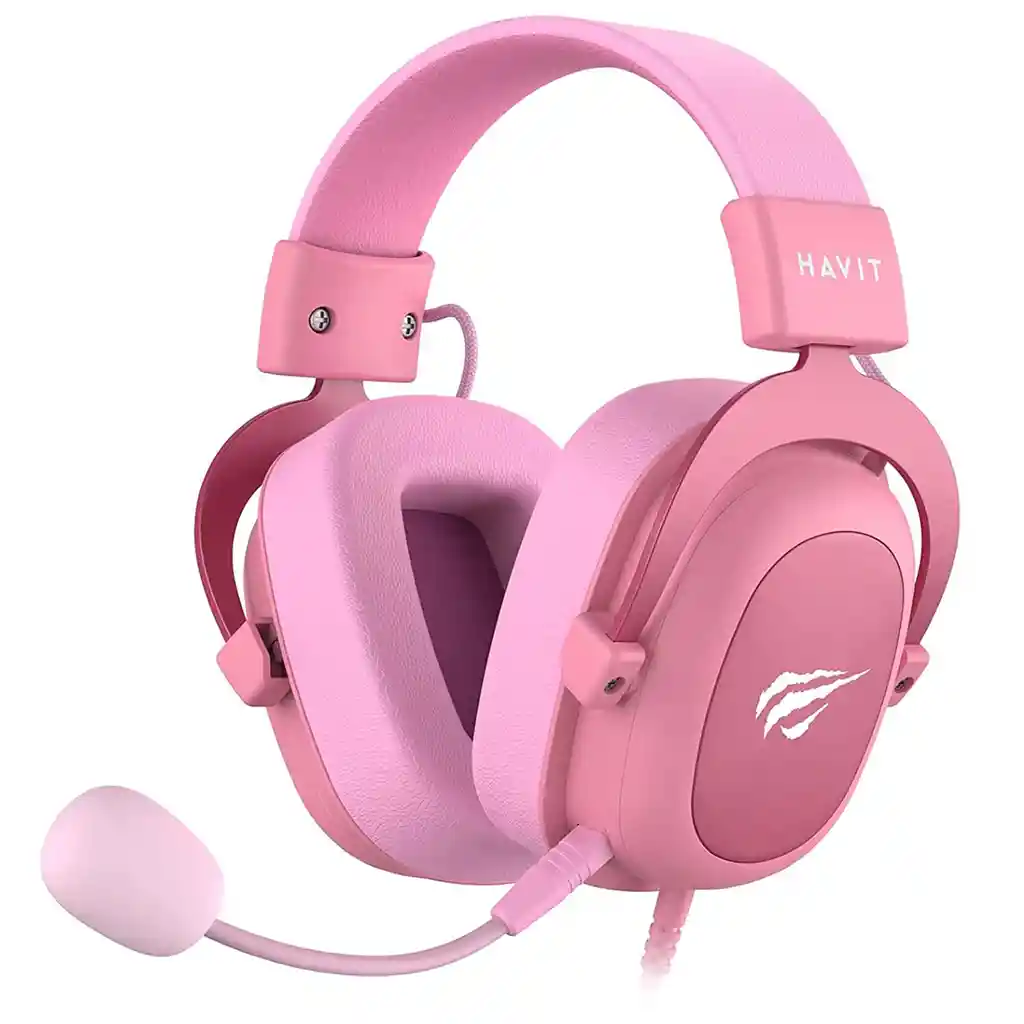 Diadema Gamer Rgb Havit H2002d Rosa 3.5mm