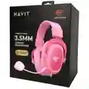 Diadema Gamer Rgb Havit H2002d Rosa 3.5mm