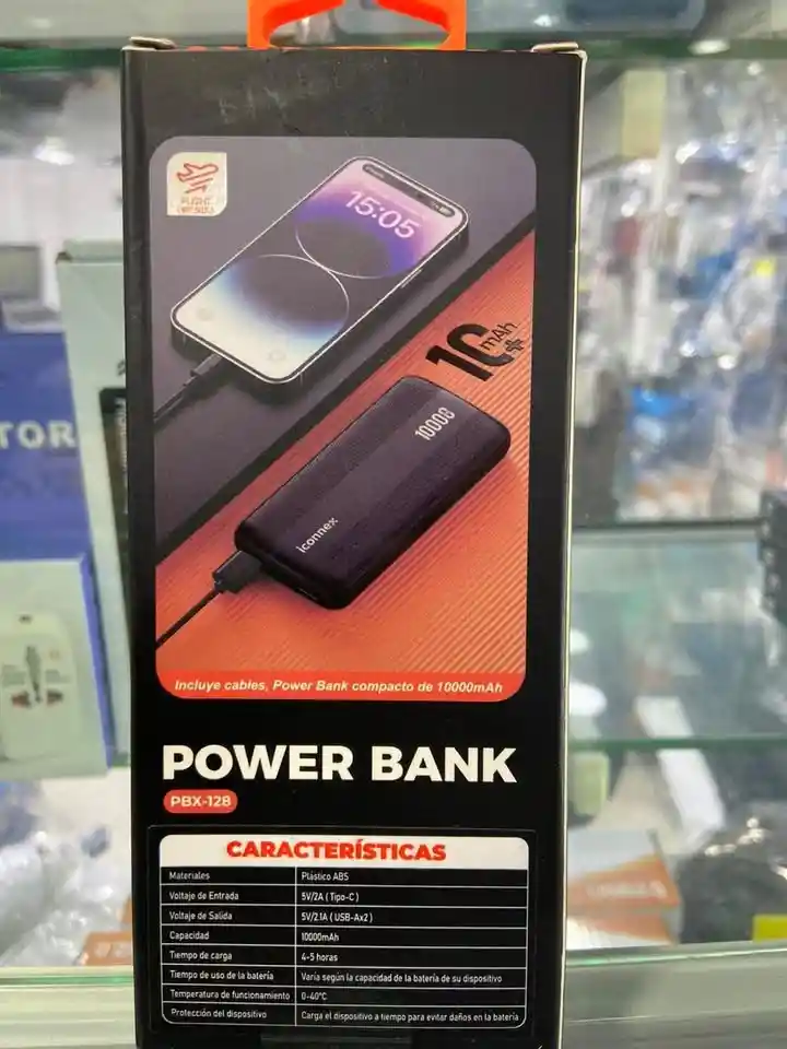 Batería Portátil Power Bank Iconnex 10000mah Reales Con Carga Rápida, Doble Puerto Usb Y Protección Contra Sobrecarga | Compatible Con Iphone, Samsung Y Xiaomi