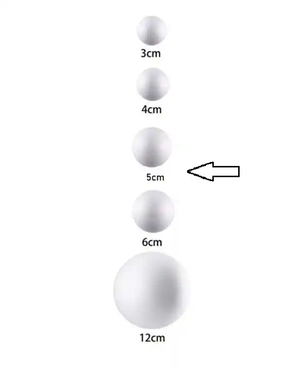 Bola De Icopor De 5 Cm X 3 Unidades
