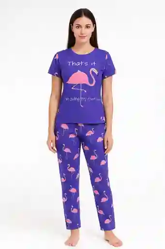 Conjunto De Pijama Estampada De Dos Piezas Talla Unica
