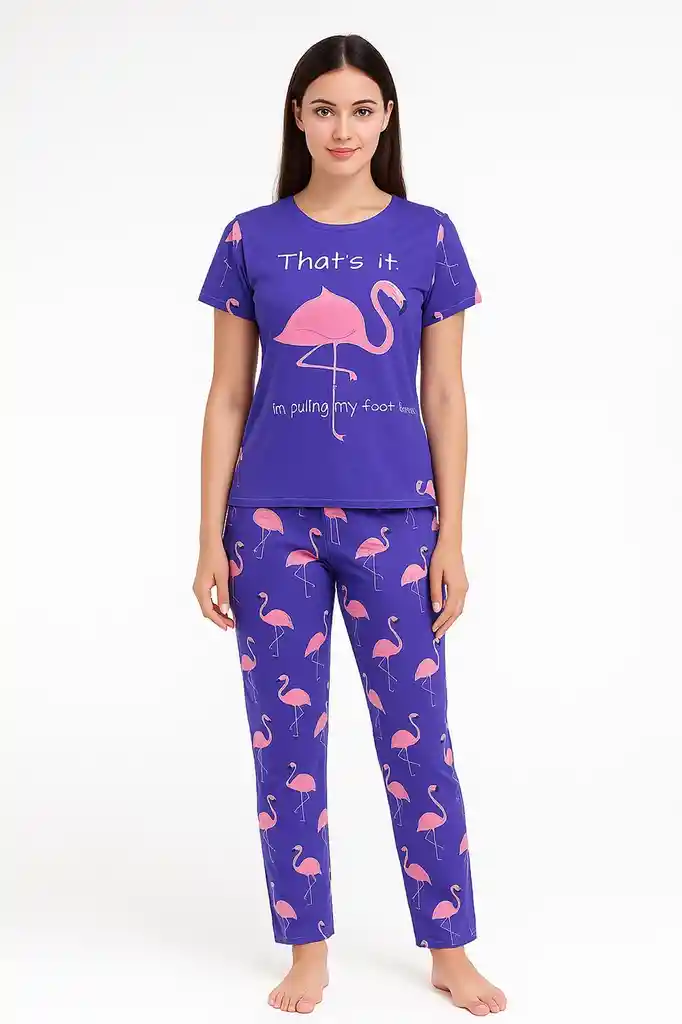 Conjunto De Pijama Estampada De Dos Piezas Talla Unica