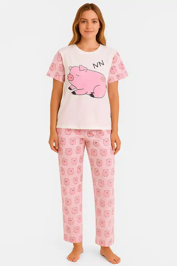 Conjunto De Pijama Estampada De Dos Piezas Talla Unica