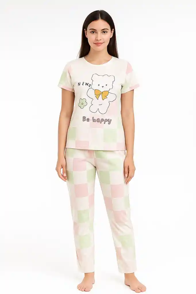 Conjunto De Pijama Estampada De Dos Piezas Talla Unica