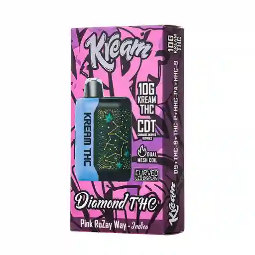 Vaporizer Marca Kream | T-h-c-a | 10,000 Mg Indica Pink Rozay Way