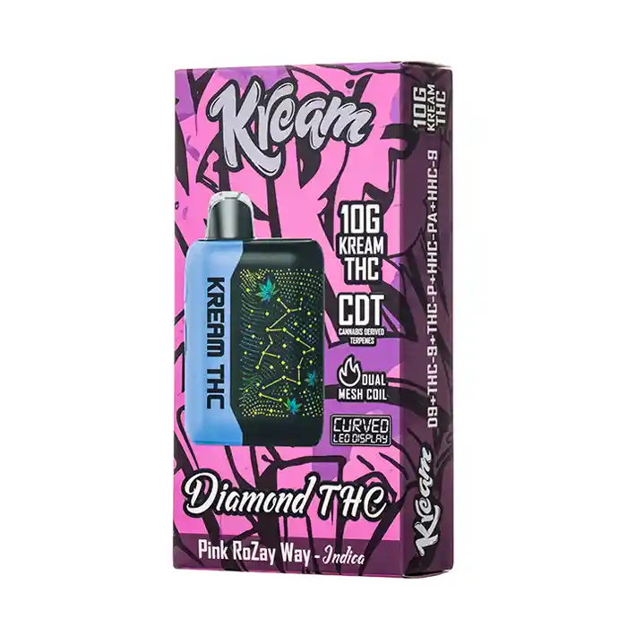 Vaporizer Marca Kream | T-h-c-a | 10,000 Mg Indica Pink Rozay Way