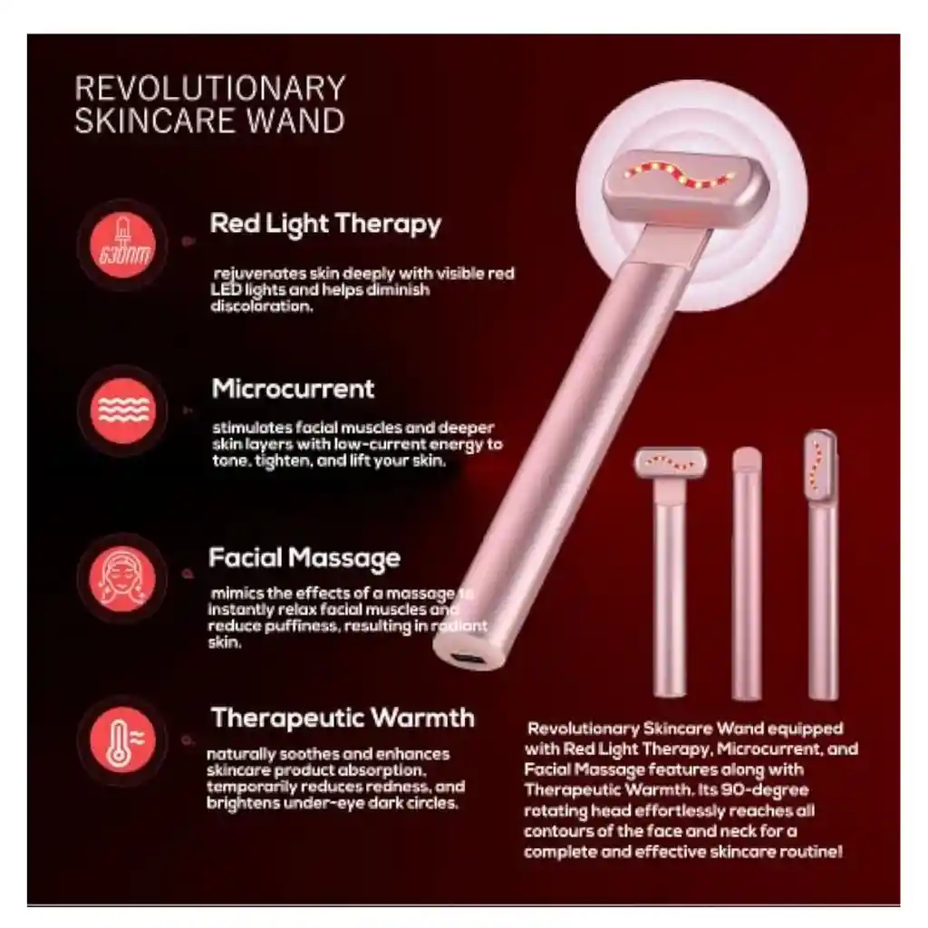 Terapia De Luz Roja Para Cara Masajeador Ojos Varita