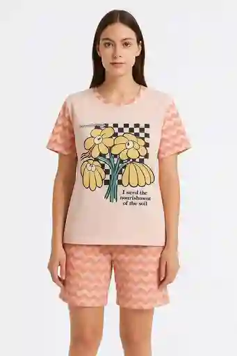 Conjunto De Pijama Estampada De Dos Piezas Talla Unica
