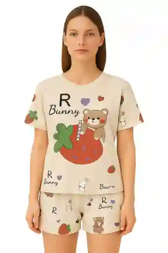 Conjunto De Pijama Estampada De Dos Piezas Talla Unica