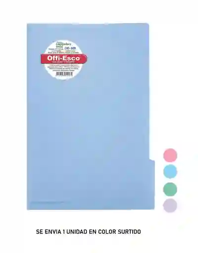 Carpeta Plástica Oficio Con Gancho Legajador Colores Pastel Oe-809p