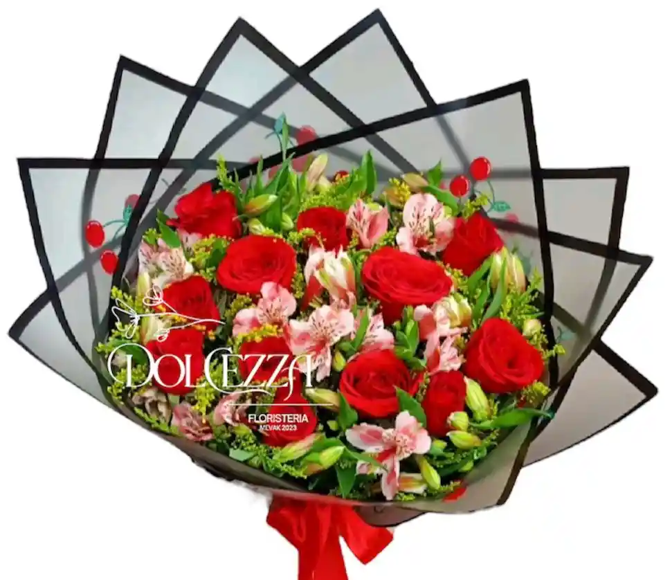 Flores Rosas Rojas En Bouquet