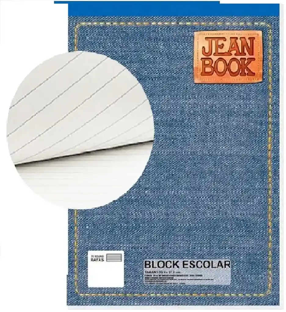 Block Papel Bond Tamaño Carta Rayado Jean Book 70hojas