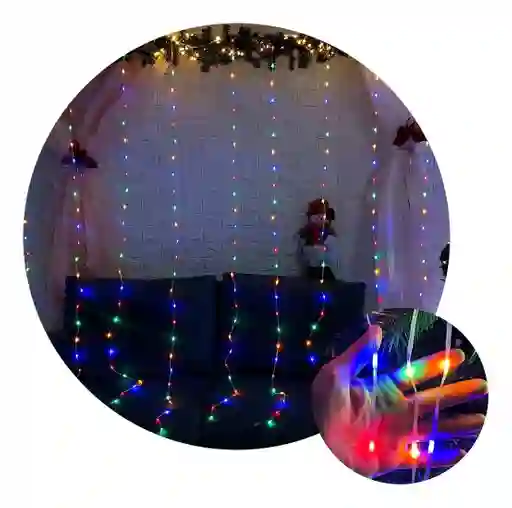 Cortina Luces Led Navidad 6m X 60cm Cortina Luces Led Navidad 6m X 60cm