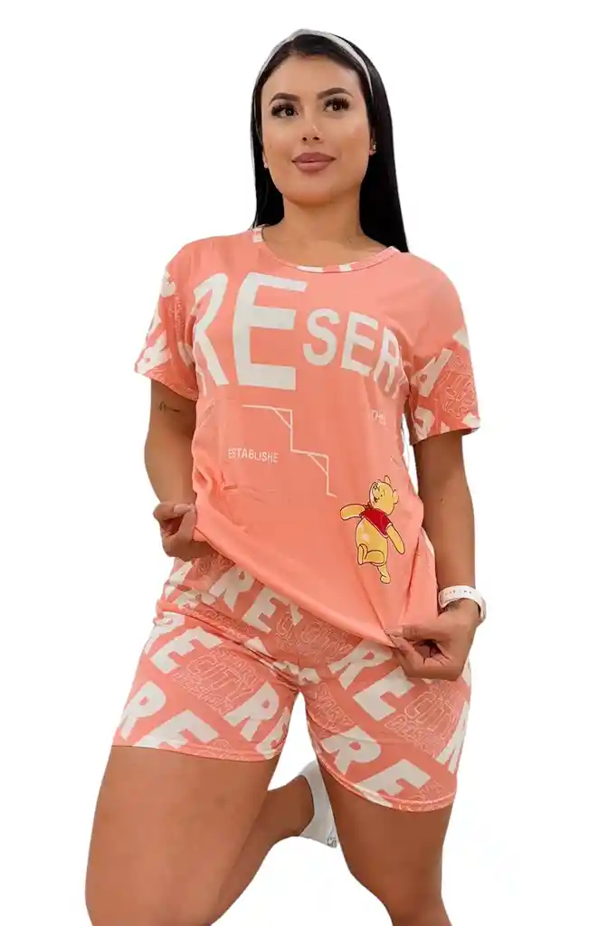 Conjunto De Pijama Estampada De Dos Piezas Talla Unica