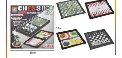 Ajedrez Magnético Juego De Mesa Ludo Serpiente Y Escalera 5 En 1