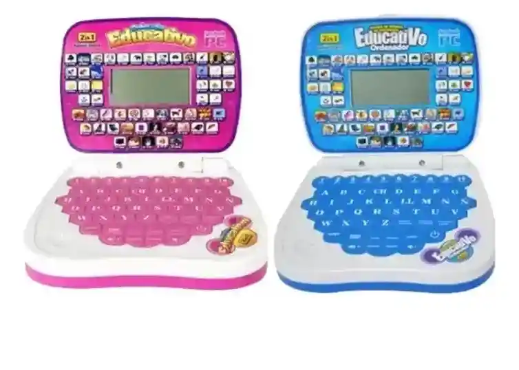 Mini Computador Portátil Mouse Didáctico Infantil Educativo Color Azul