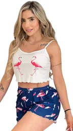 Conjunto De Pijama Estampada Short Talla Unica