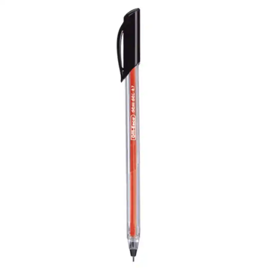 Bolígrafo Semi Gel 0.7 Mina Naranja Offi-esco Negro X12