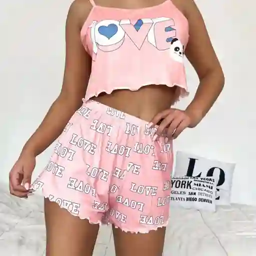 Conjunto De Pijama Estampada Short Talla Unica