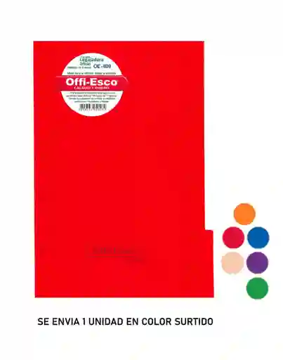 Carpeta Plástica Oficio Con Gancho Legajador Colores Surtidos Offi Esco Oe-809