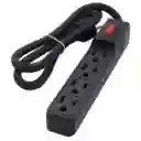 Multitoma Negra De 4 Salidas Con Supresor De Picos