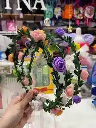 Corona Flores Diadema Con Luces