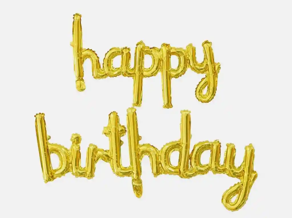 Globo Happy Birthday Dorado