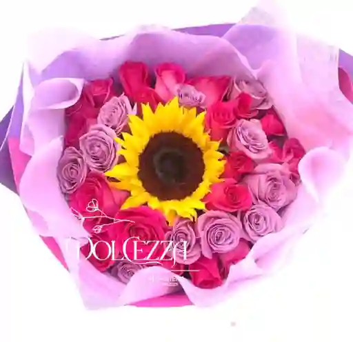 Flores Rosas Fucsia Y Lila X48