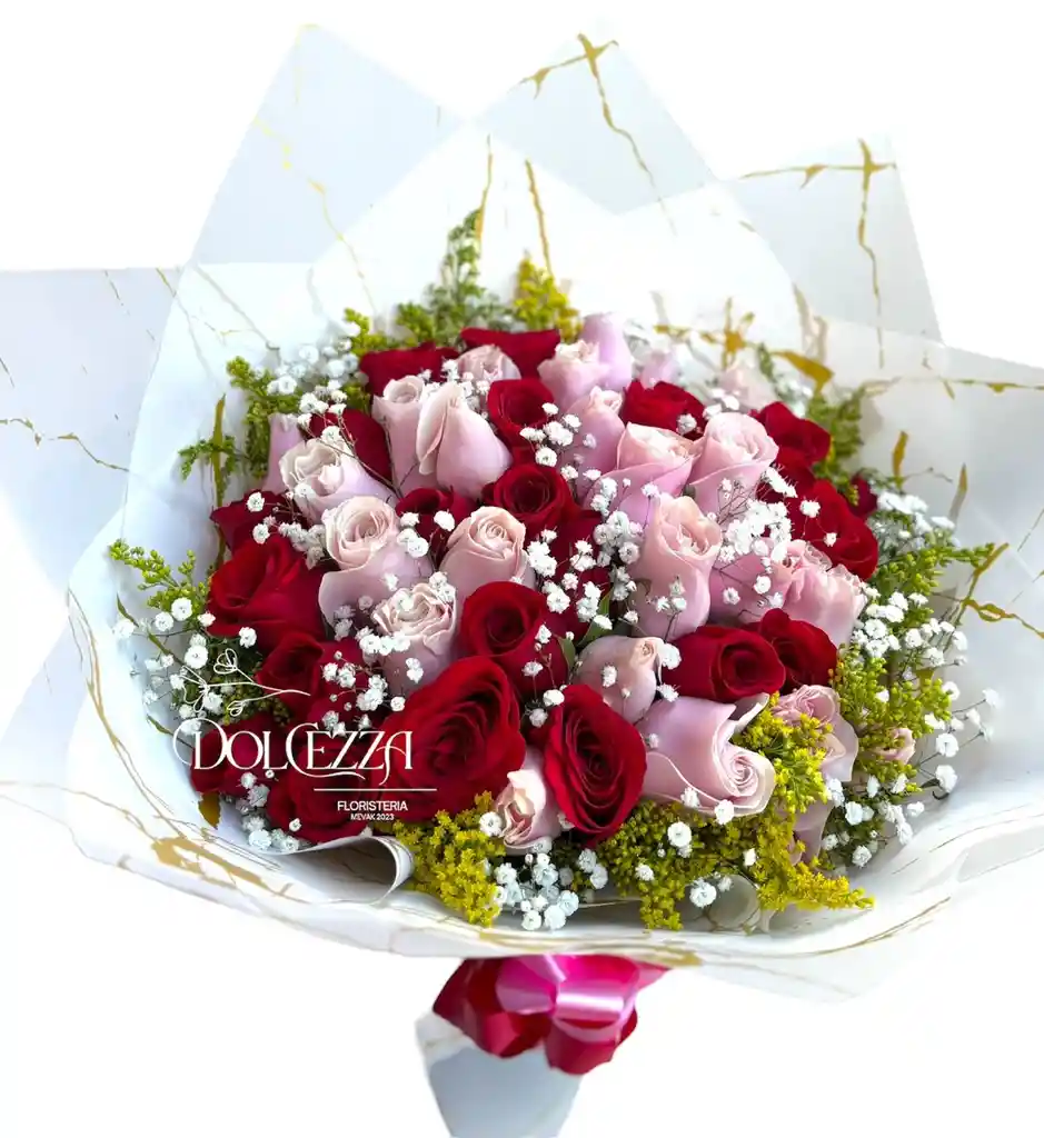 Flores Rosas Rojas Y Rosadas X48