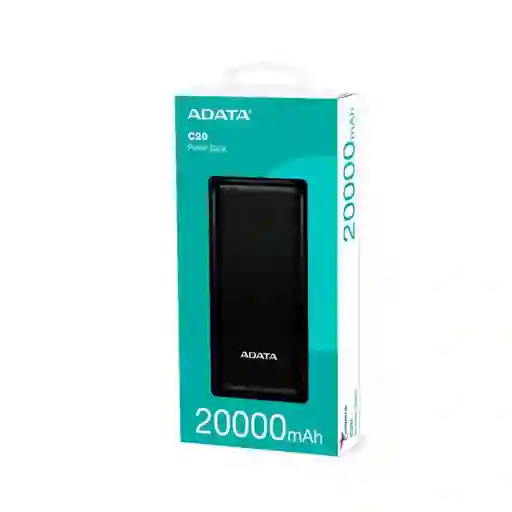Power Bank Adata 20.000 Mah, 2 Puertos Usb + 1 Puerto Tipo C + 1 Puerto Micro Usb