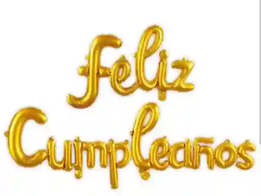 Globo Letra Feliz Cumpleaños Pegado Dorado