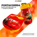 Lonchera Cars + Botilito 325ml Hermético Infantil Escolar - Rojo