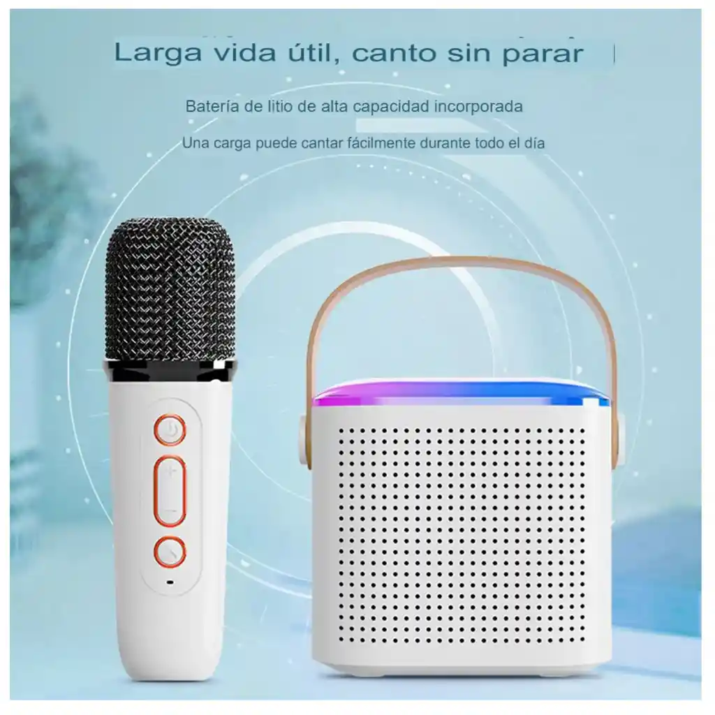 Kit Parlante Y Micrófono Karaoke Para Niños Bluetooth Rgb Y1