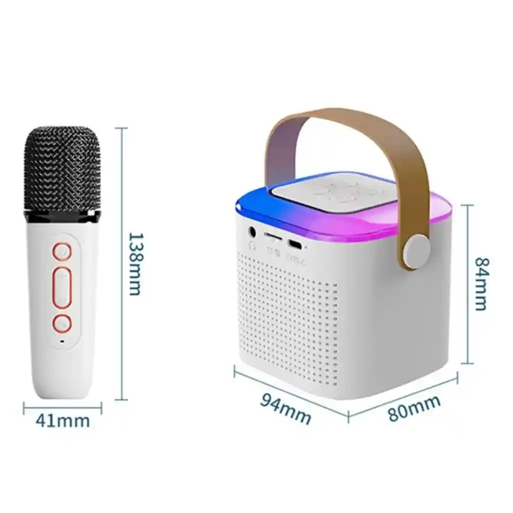 Kit Parlante Y Micrófono Karaoke Para Niños Bluetooth Rgb Y1