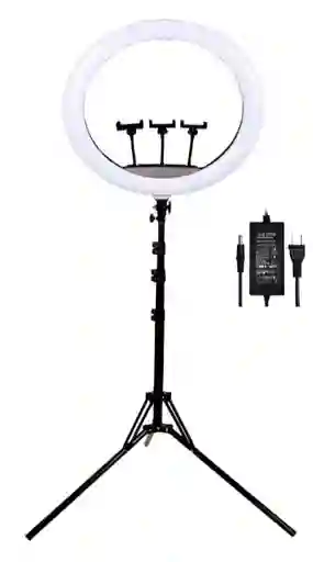 Aro De Luz 56cm + Trípode+ Control -ljj-56profesional Negro Blanco Neutro