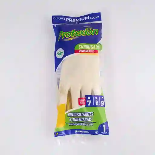 Guantes Visionario Corrugado Talla L Amarillo Latex