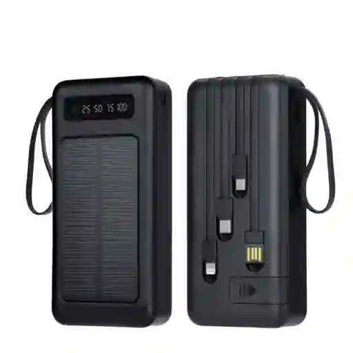 Power Bank Batería Solar Portátil Panel 20000mah Linterna Cm