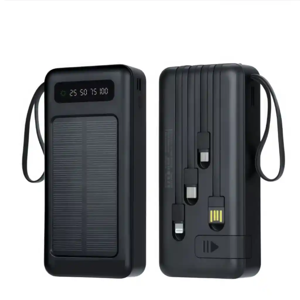 Power Bank Batería Solar Portátil Panel 20000mah Linterna Cm
