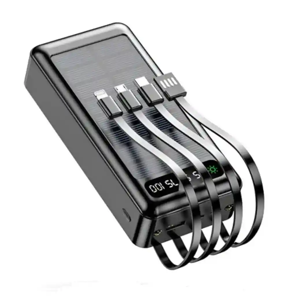 Power Bank Batería Solar Portátil Panel 20000mah Linterna Cm