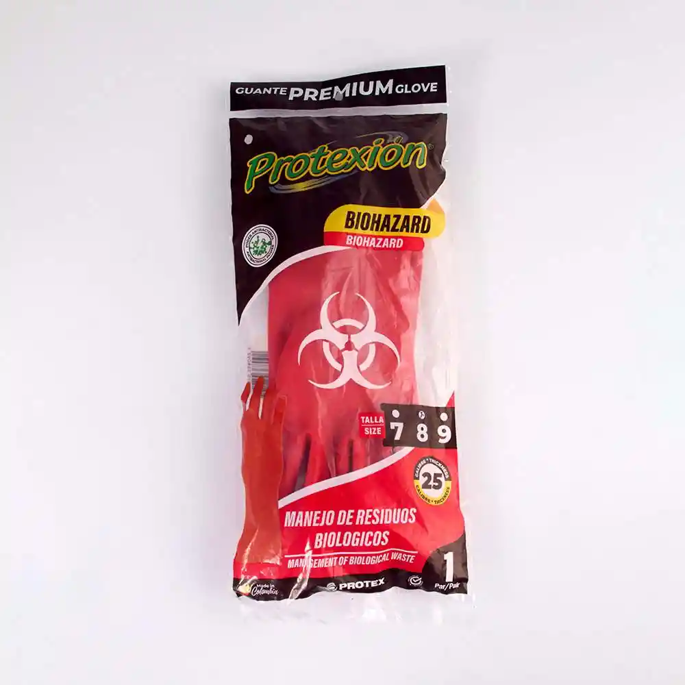 Guantes Visionario Biohazard C25 M Rojo Latex