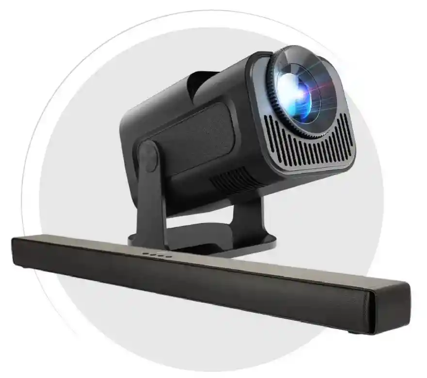 Proyector Android 4k Hy 320 Con Barra Sonido Bluetooth Cine - Negro