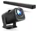 Proyector Android 4k Hy 320 Con Barra Sonido Bluetooth Cine - Negro