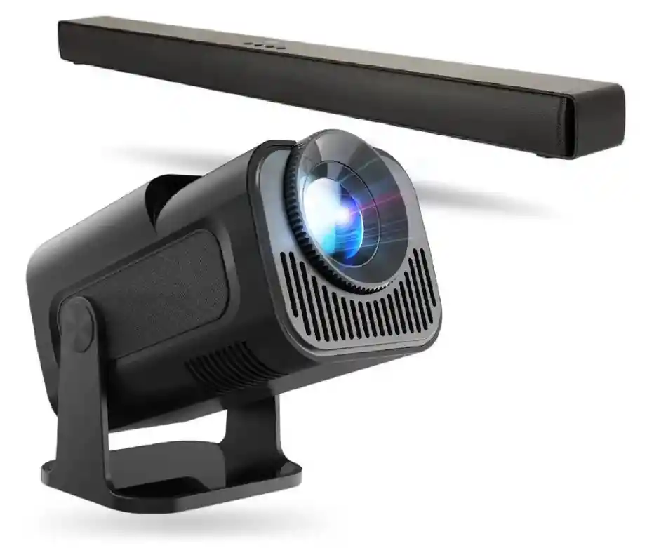 Proyector Android 4k Hy 320 Con Barra Sonido Bluetooth Cine - Negro