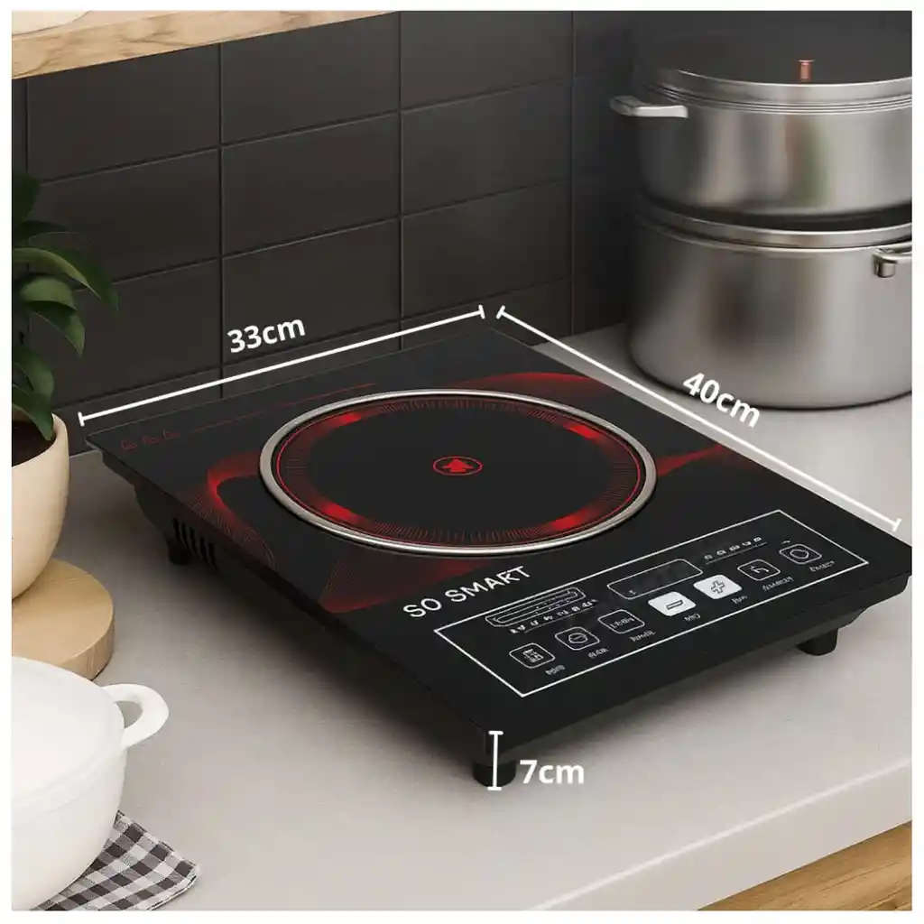 Estufa Inducción Eléctrica 1 Puesto Digital Portátil 3500w