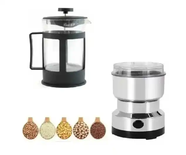 Prensa Francesa Café 600ml Y Mini Molino Café Eléctrico