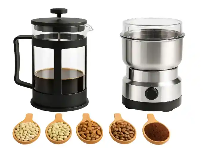 Prensa Francesa Café 600ml Y Mini Molino Café Eléctrico