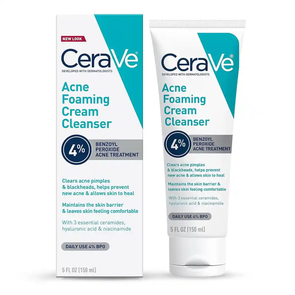 Cerave Limpiador Foaming Acné 
peróxido De Benzoilo 4% 150 Ml