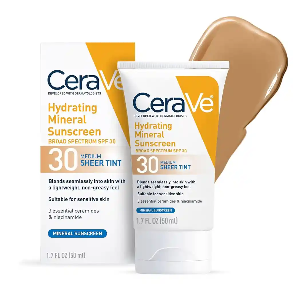 Bloqueador Cerave Hidratante Mineral Spf 30 De 50 Ml