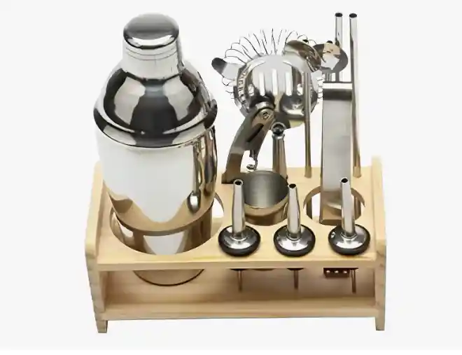 Set Bartender Kit Coctelera Vaso Shaker Preparar Bebibas X12