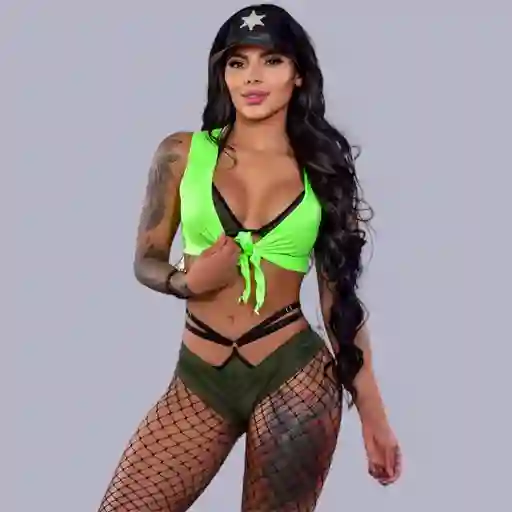 Disfraz Erótico Policía Atrevida Talla Única (no Incluye Medias)